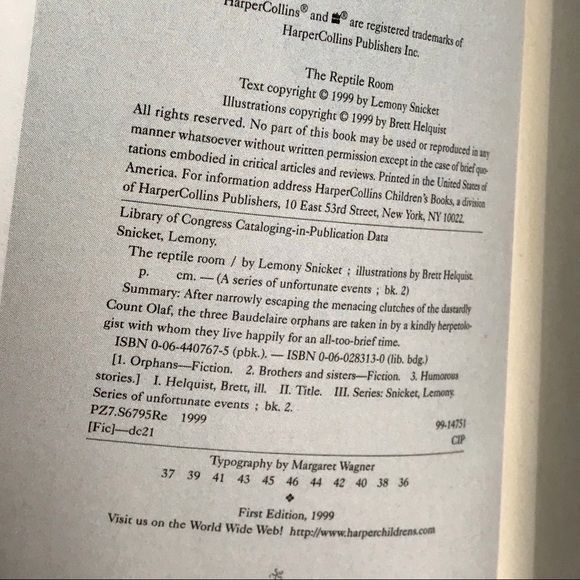 The Reptile Room,1999, 2nd Book of Lemony Snicket - Picture 5 of 8